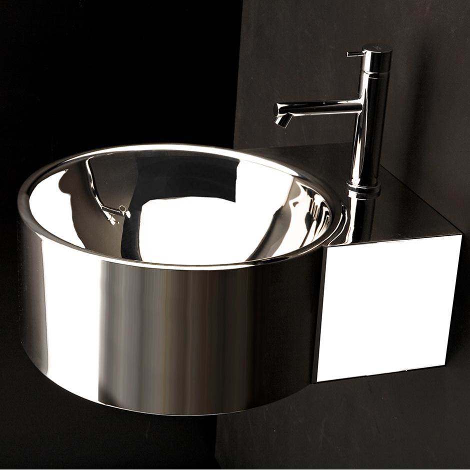 Lacava Wall-mount or above-counter Bathroom Sink with one faucet hole and an overflow.