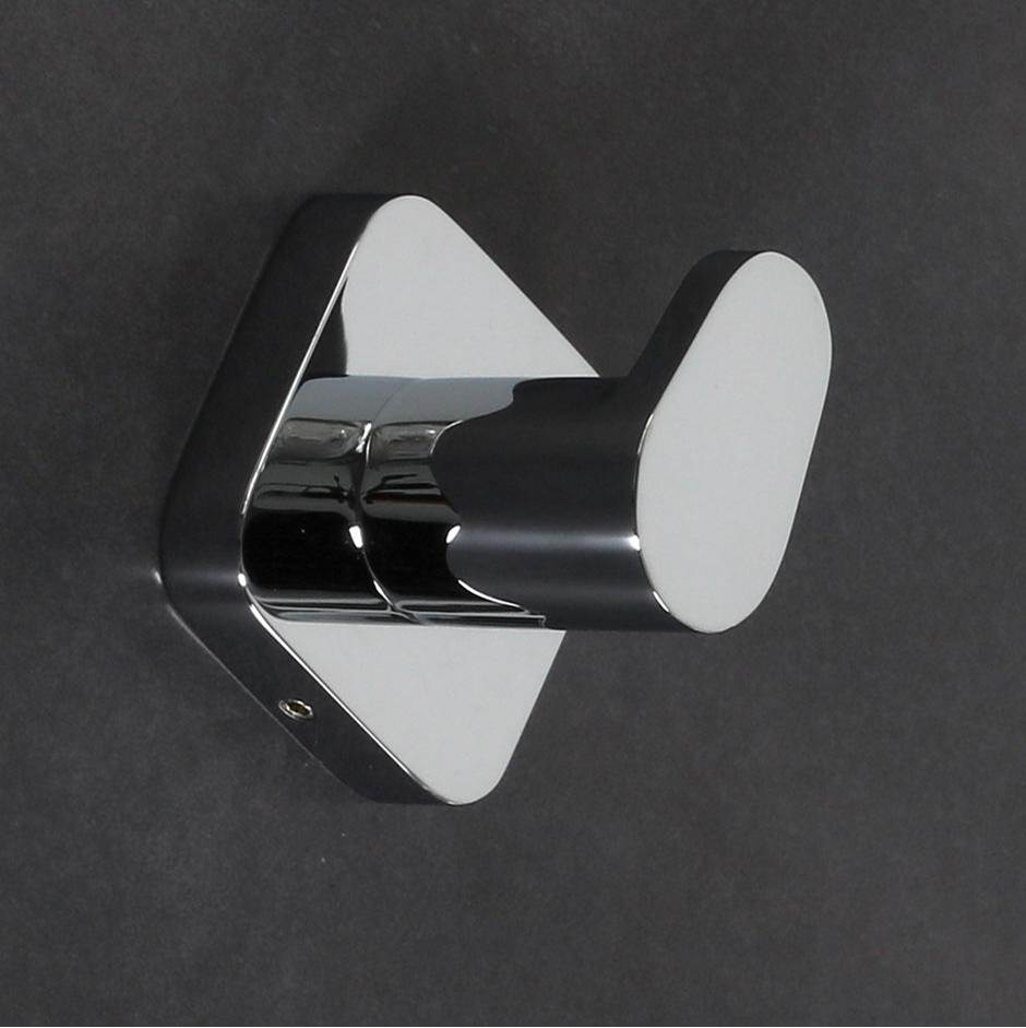 Lacava Wall-mount robe hook made of chrome plated brass. W: 2'', D: 1 3/4'', H: 2''.