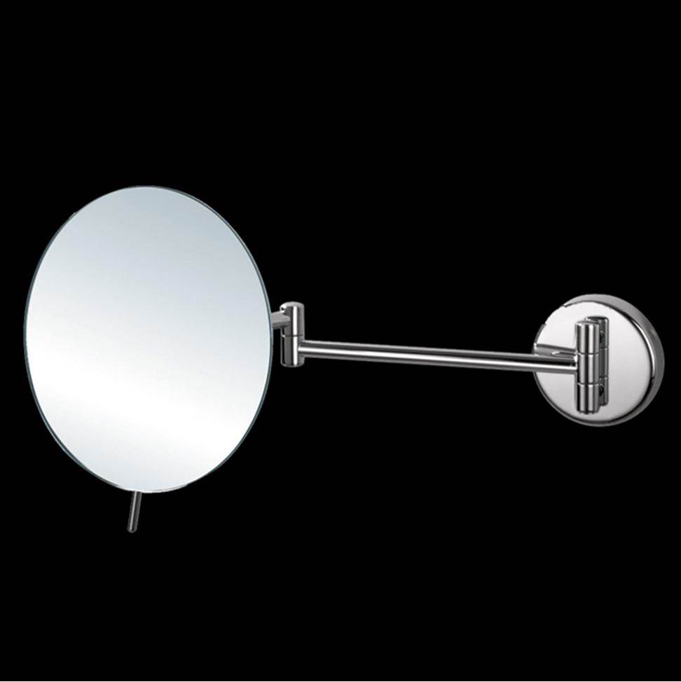 Lacava Wall mount 3 x magnifying mirror, adjustable with dual arm Diam: 8'', D: 14 3/4''