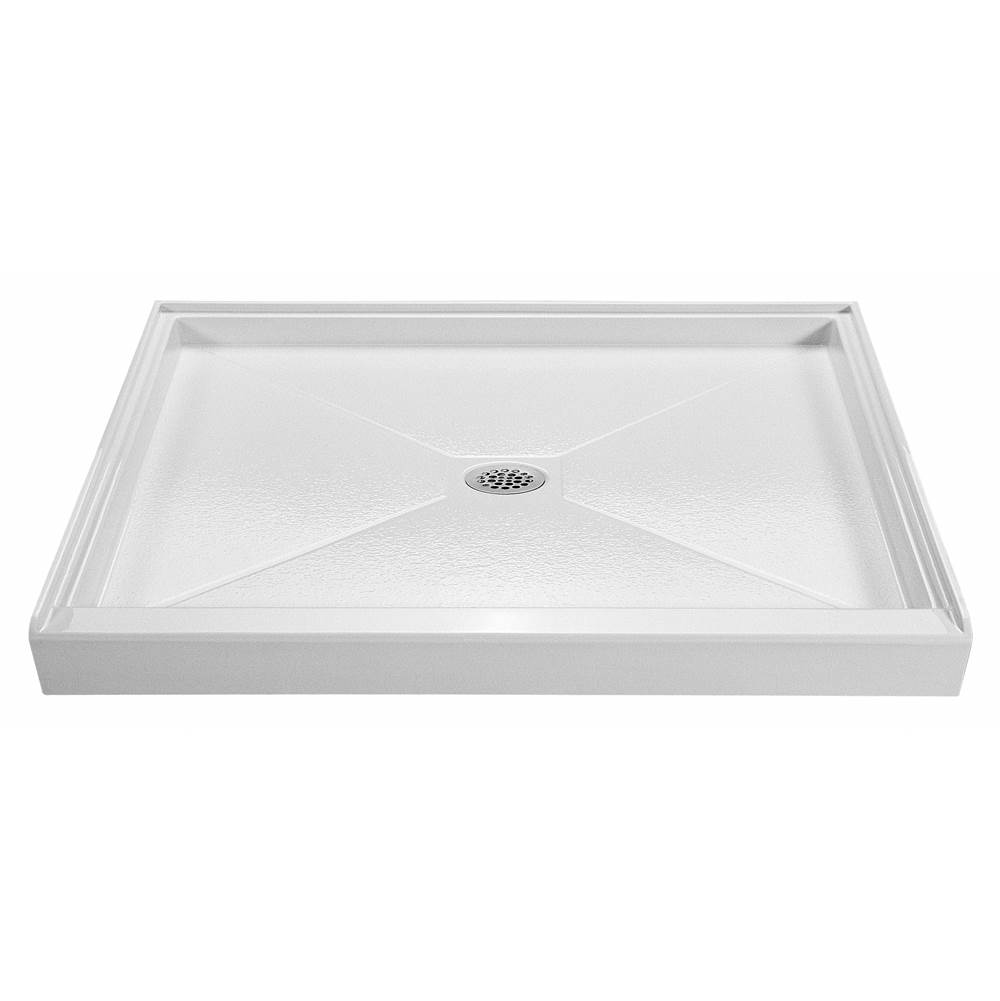 MTI Baths 6036 Acrylic Cxl Center Drain  60'' Threshold 3-Sided Integral Tile Flange - White