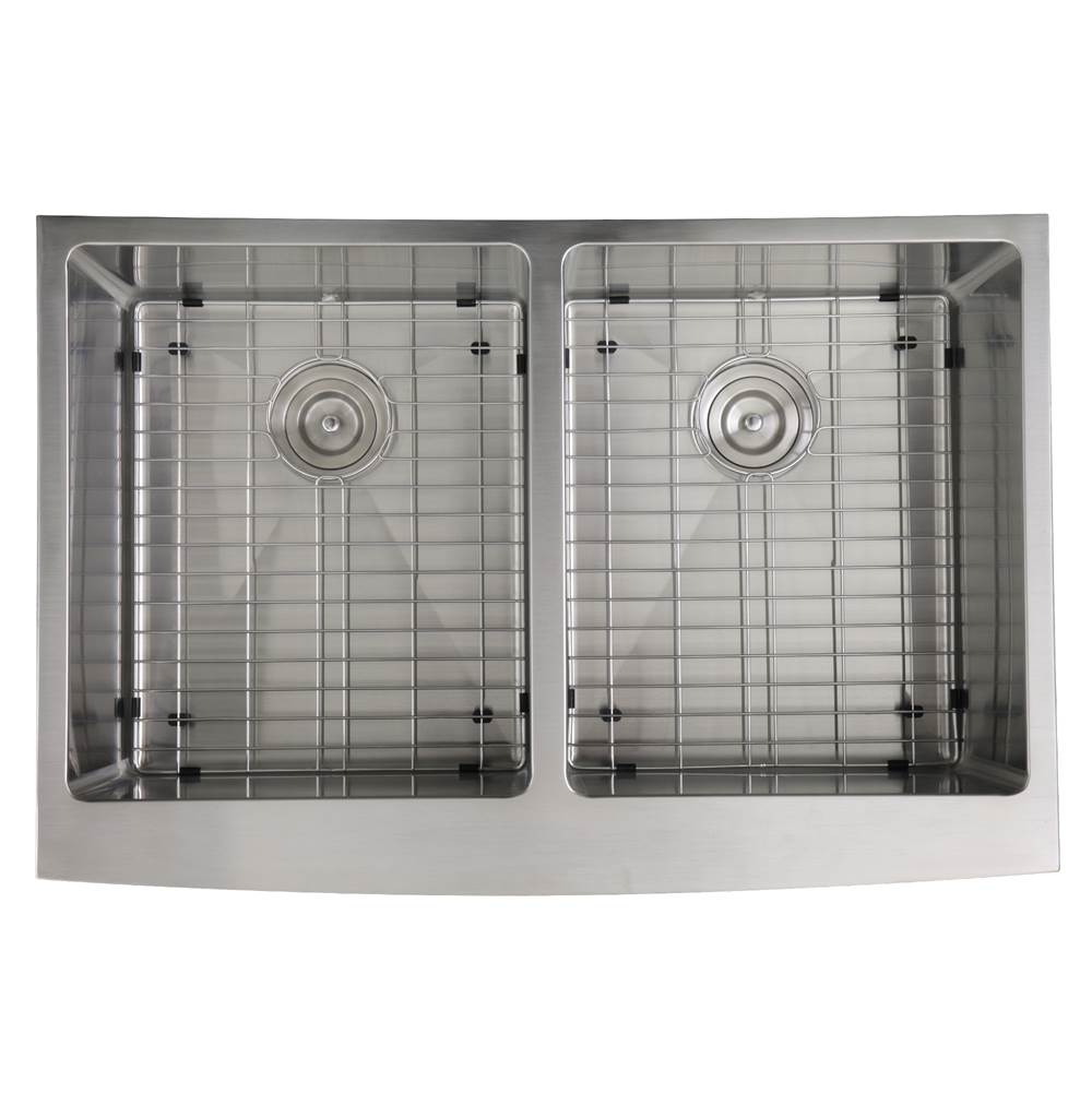 Nantucket Sinks 33 Inch Double Bowl Farmhouse Apron Front Stainless Steel Kitchen Sink