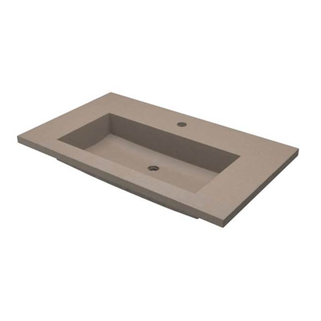 Native Trails 36'' Capistrano Vanity Top with Integral Trough in Earth - 8'' Widespread Faucet Cutout