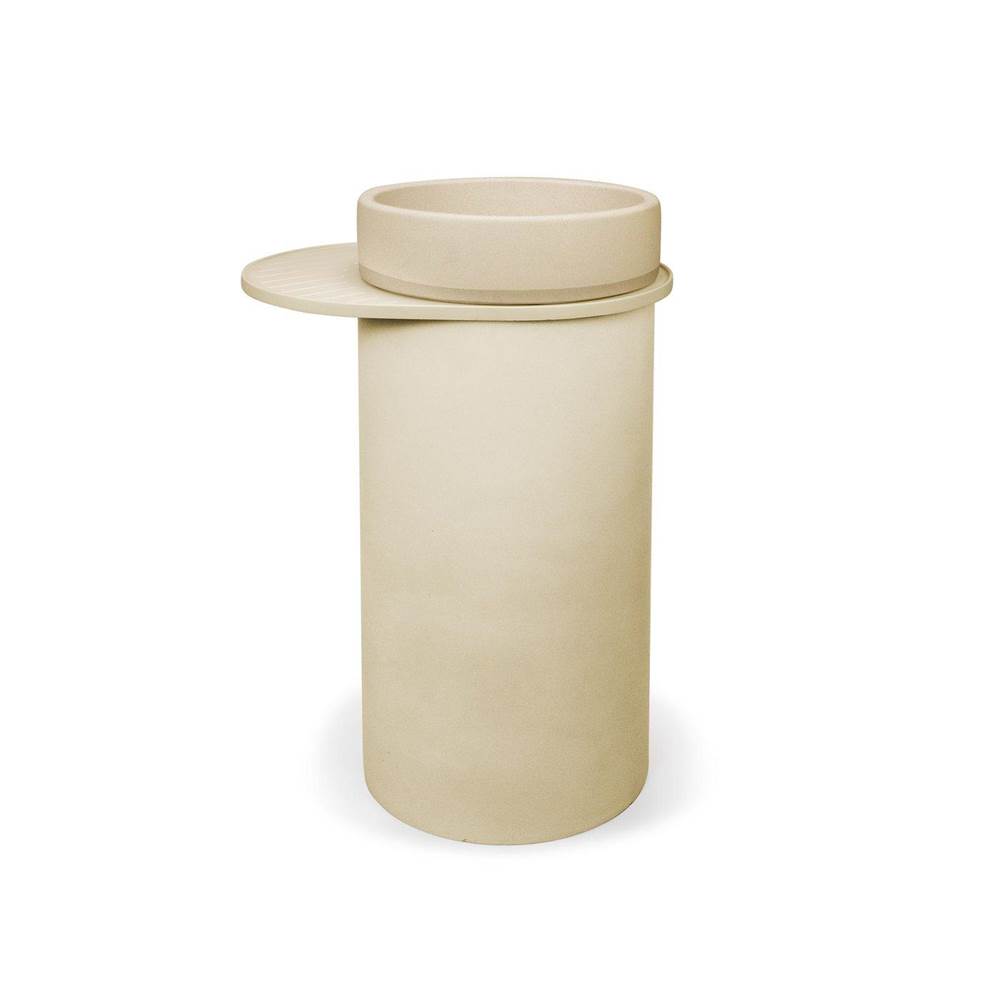 Nood Co. Cylinder with Tray - Bowl Two Tone Basin (Custard,Charcoal)
