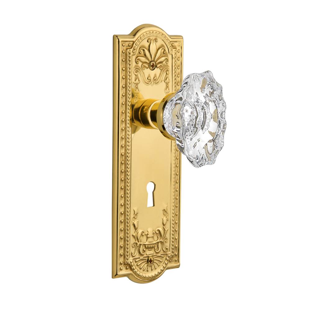 Nostalgic Warehouse Nostalgic Warehouse Meadows Plate with Keyhole Passage Chateau Door Knob in Unlacquered Brass