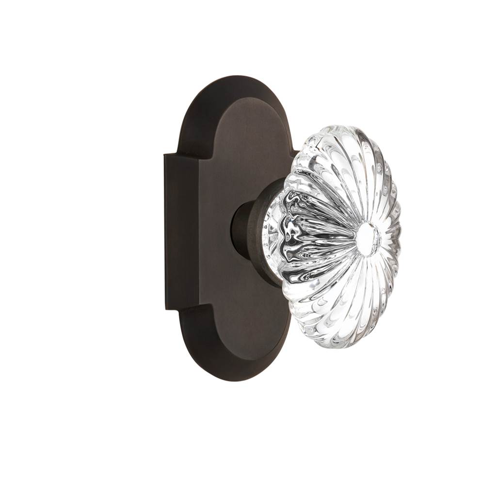 Nostalgic Warehouse Nostalgic Warehouse Cottage Plate Passage Oval Fluted Crystal Glass Door Knob in Oil-Rubbed Bronze