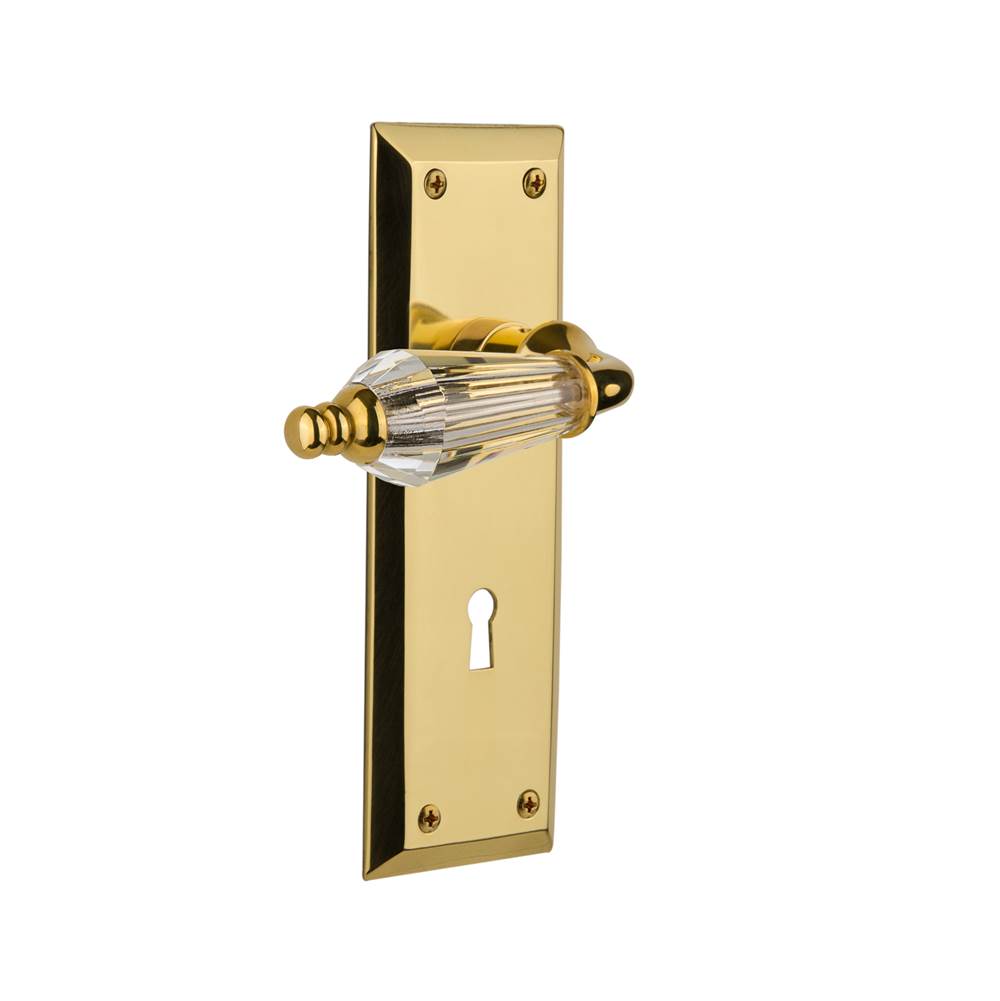 Nostalgic Warehouse Nostalgic Warehouse New York Plate Interior Mortise Parlor Lever in Unlacquered Brass