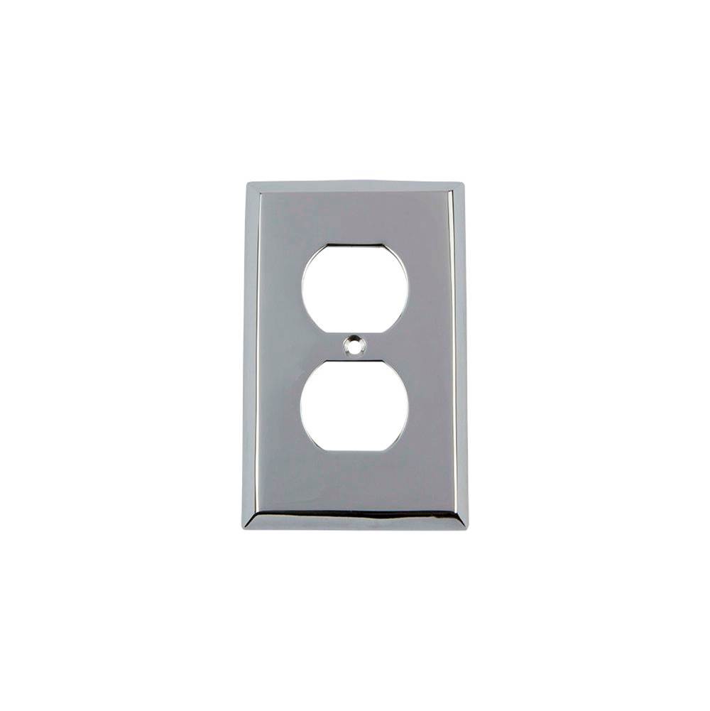 Nostalgic Warehouse Nostalgic Warehouse New York Switch Plate with Outlet in Bright Chrome