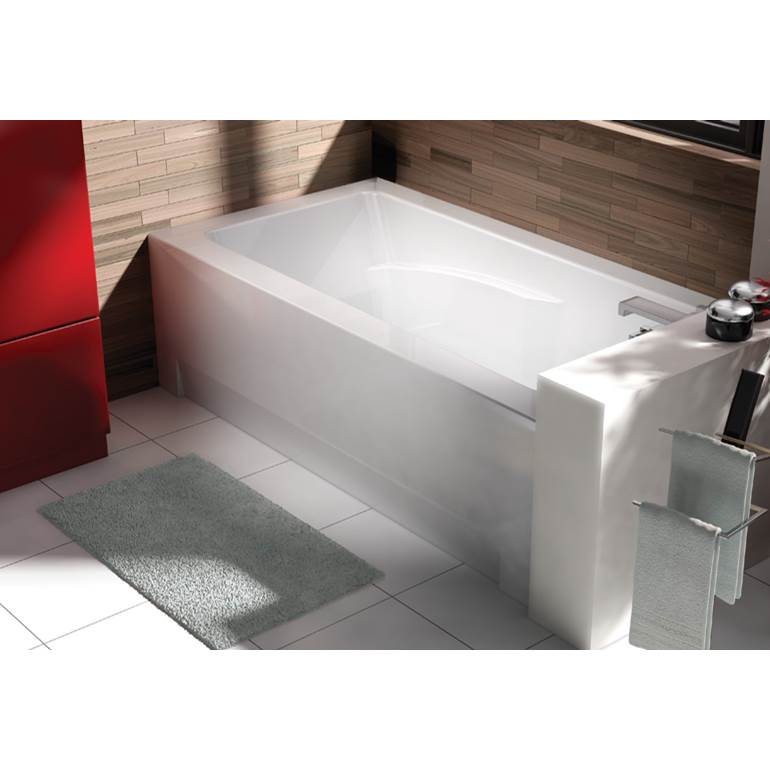 Oceania Baths City 60 x 30, Alcove ComfortAir Bathtub, Glossy White