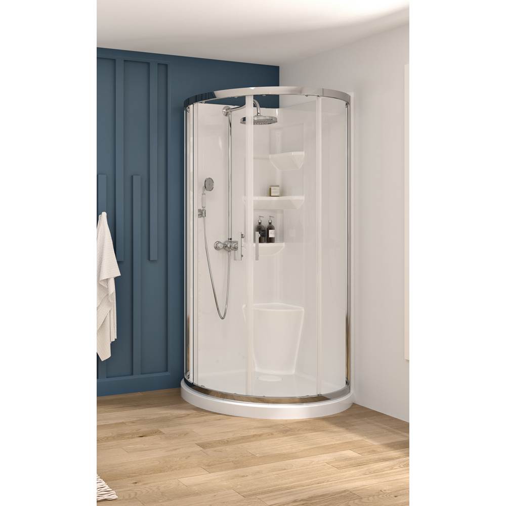 Oceania Baths Reality 1 piece 34 x 34,  Shower Enclousure, Glossy White