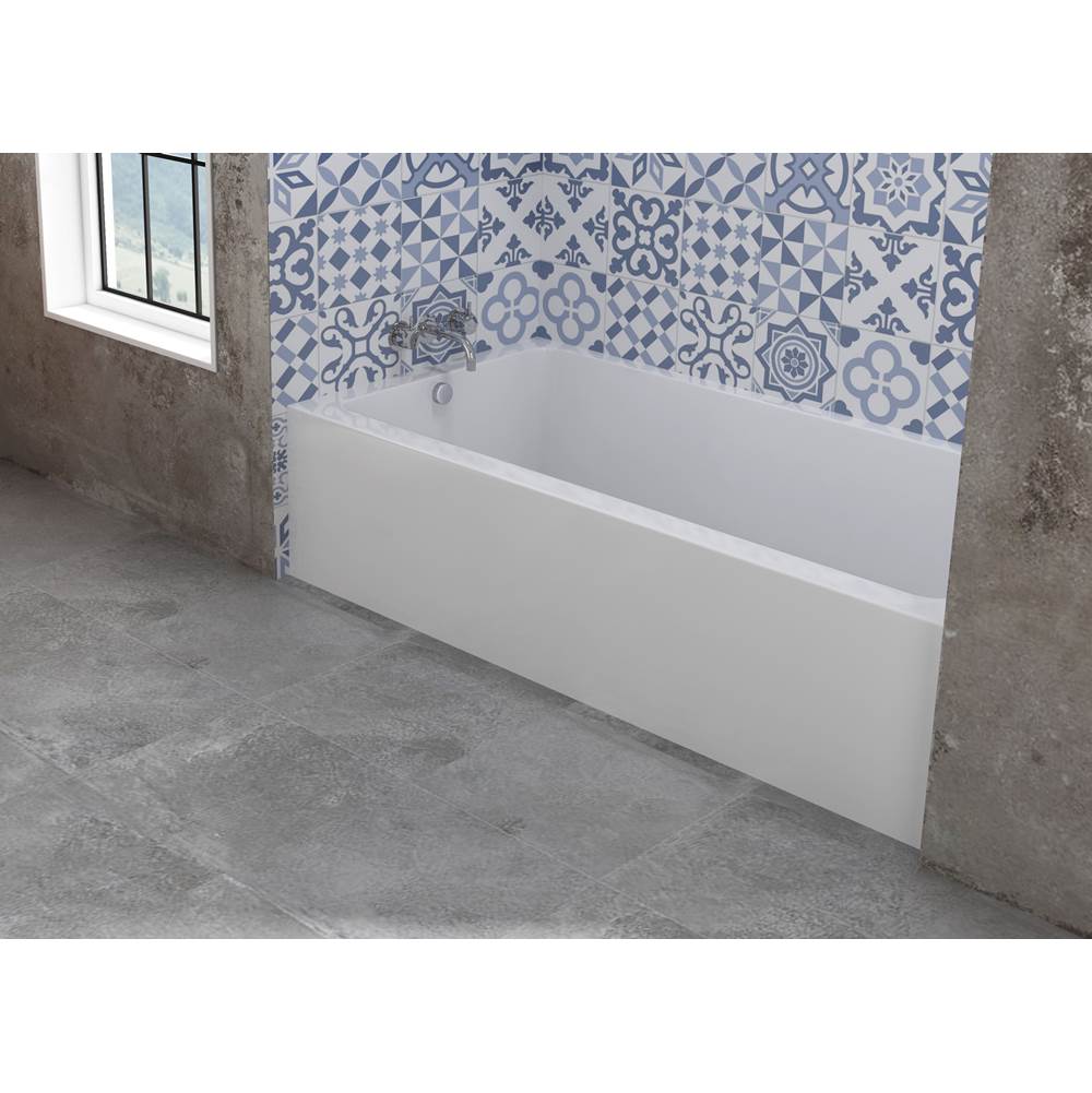 Oceania Baths Pure Alcove 60 x 30, Soaking Bathtub, Glossy White
