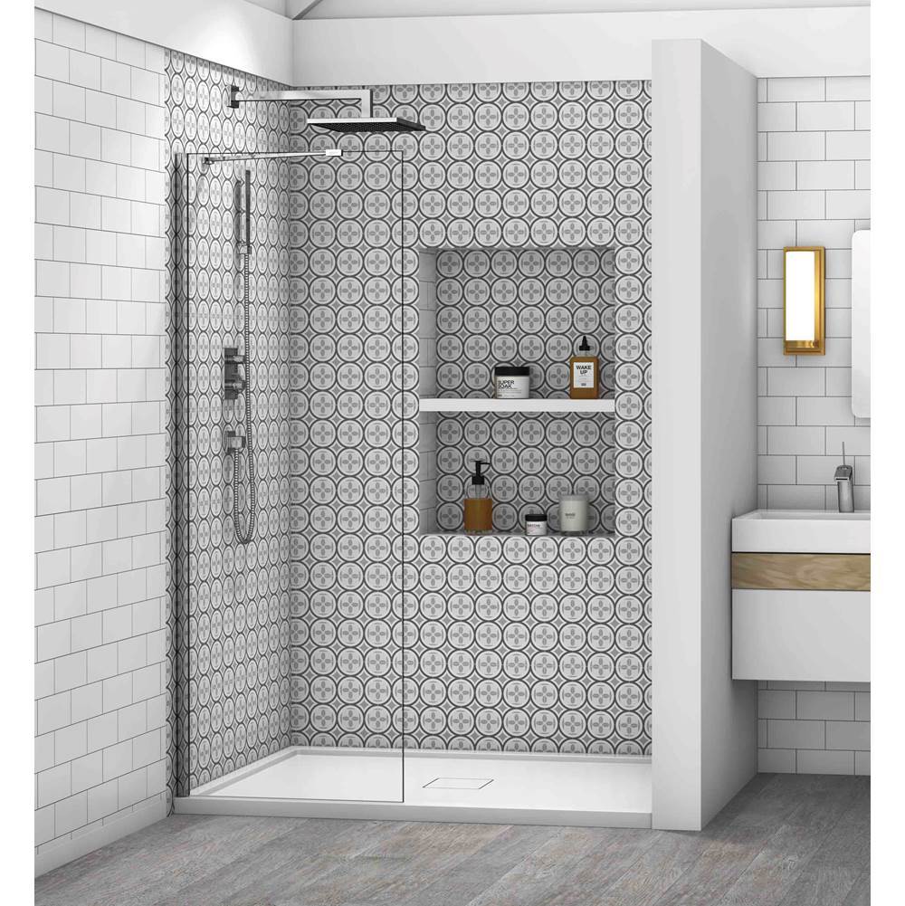 Oceania Baths California Fixed Screen 45,  Shower Doors, Chrome