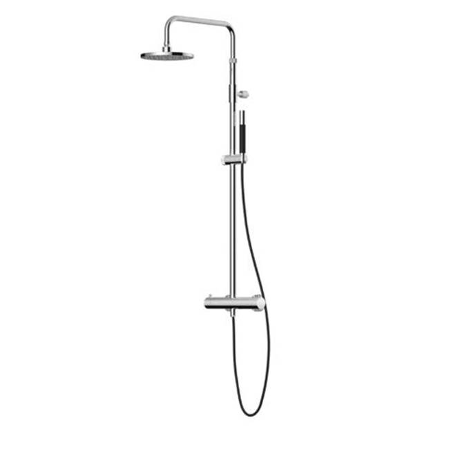 Outdoor Shower ''Waterline'' Wall Mount Hot & Cold Shower Unit - Thermostatic Valve - 8'' Shower Head