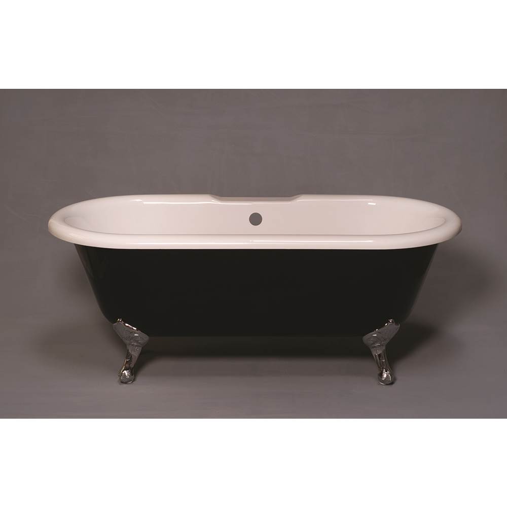 Strom Living The Arcadia Black And White 5 1/2'' Acrylic Tub On Legs Without Faucet Holes