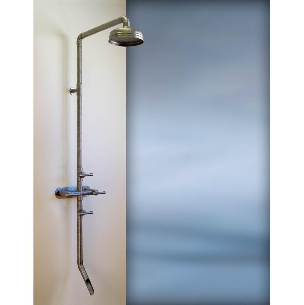 Sonoma Forge Waterbridge Exposed Shower System Model 870 (8'' Spread, Center To Center) With 8'' Rainhead And Tub Filler Includes Remote Anti-Scald Mixing Valve