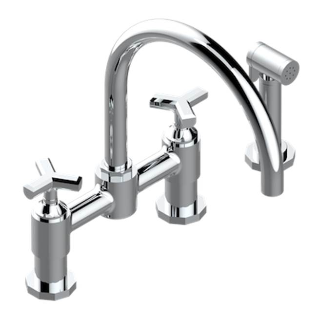 THG Two Hole Bridge Kitchen Faucet With Side Spray