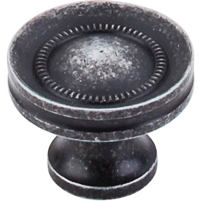 Top Knobs Button Faced Knob 1 1/4 Inch Black Iron