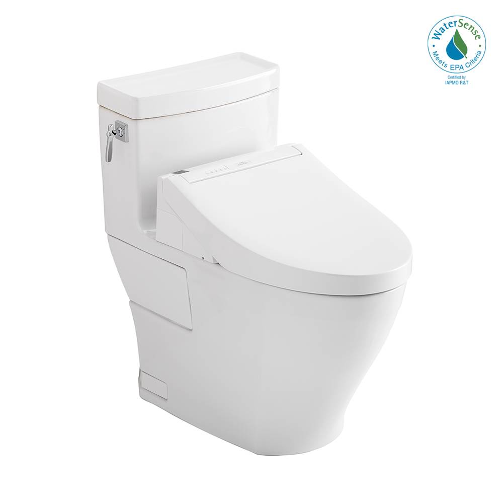 TOTO Toto®Washlet+® Aimes One-Piece Elongated 1.28 Gpf Toilet And Washlet C5 Bidet Seat, Cotton White