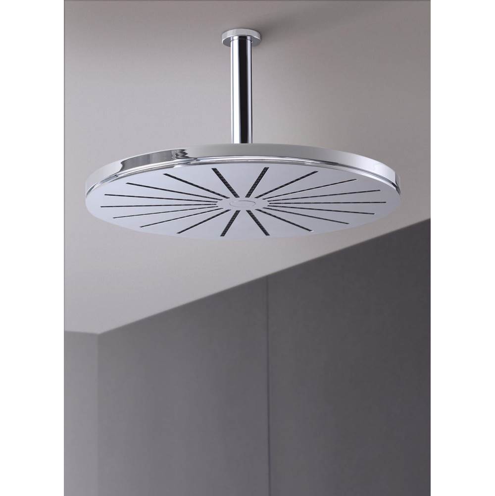 Vola Round Ceiling-Mount Showerhead With Arm And Rosette