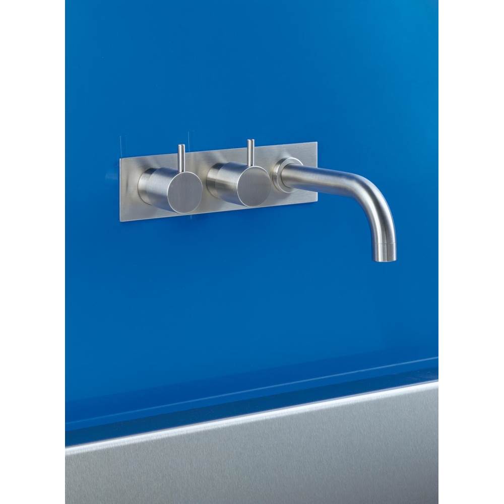 Vola 613Ck Two-Handle Mixer, 6'' High-Flow Spout To Right And Plate Trim Kit