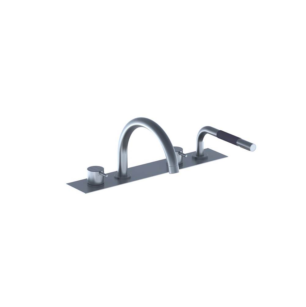 Vola Pre-Assembled One-Handle Tub Mixer With Swivel Spout And Mixer With Handspray W/O Bracket And Collection Box, For Installation Onto Tub