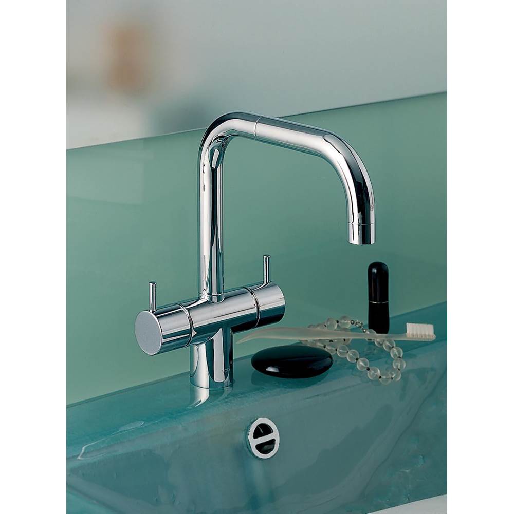 Vola Kv6 Two-Handle Deck-Mounted Basin Or Kitchen Faucet With Standard 1'' Levers And Double Swivel Spout