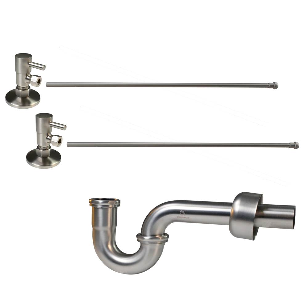 Westbrass P-Trap 1/4-Turn Lavatory Kit with Valves and Risers SNI