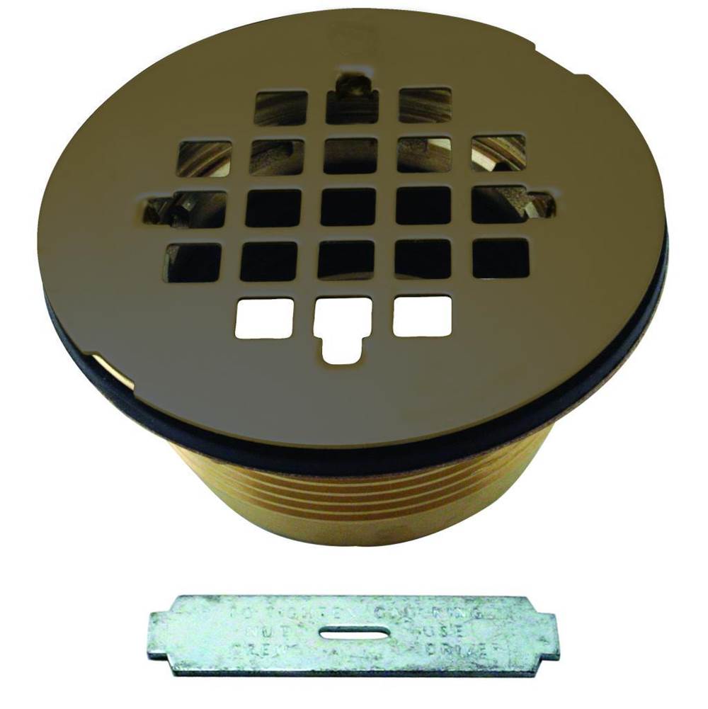 Westbrass Brass Body Compression Shower Drain with Grid in Oil Rubbed Bronze