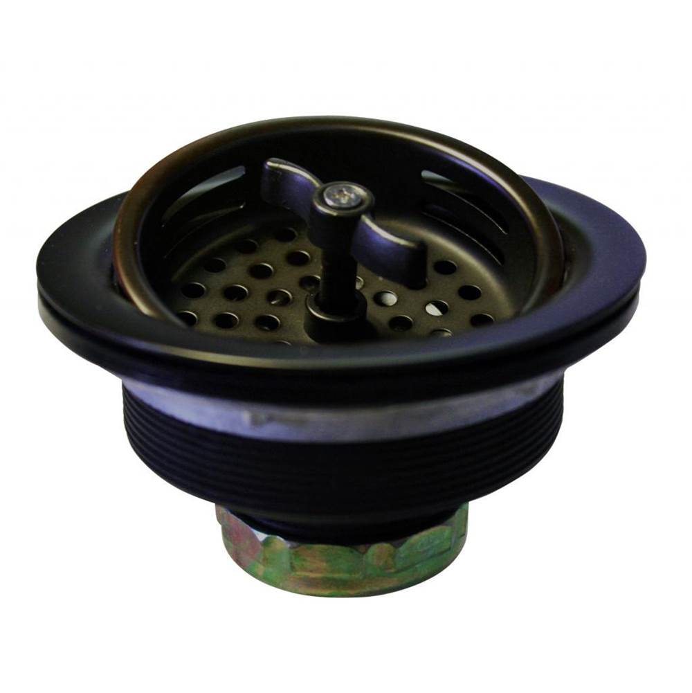 Westbrass Wing Nut Style Large Kitchen Basket Strainer in Powdercoated Flat Black