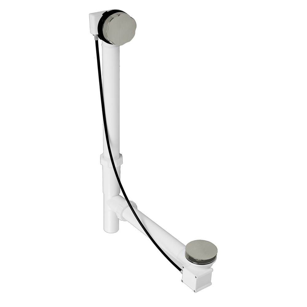Westbrass Tubular 35 in. Cable Drive Bath Waste in Satin Nickel