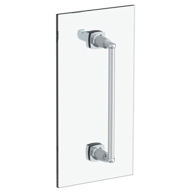 Watermark H-Line 18'' shower door pull with knob/ glass mount towel bar with hook