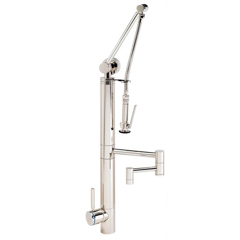 Waterstone Waterstone Contemporary Gantry Pulldown Faucet - 12'' Articulated Spout - 4pc. Suite